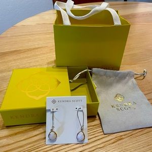 Kendra Scott Allison White Tear Drop Earrings